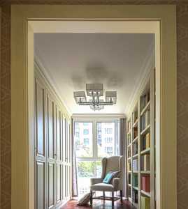 61-90平米二居室蓝色拼接美式客厅窗帘效果图