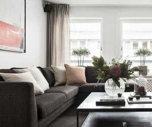 30-60平米北欧风格可爱粉白色公寓客厅效果图