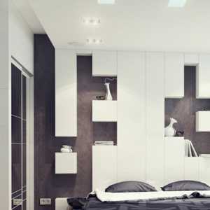 现代时尚黑白卧室效果图