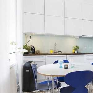 彩色宜家风格公寓时尚富裕型厨房橱柜效果图