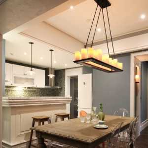新房别墅简约吊灯简洁自然的厨房效果图