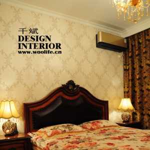 现代美式别墅卧室床效果图
