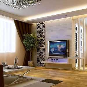 现代美式二居室客厅电视柜装修效果图