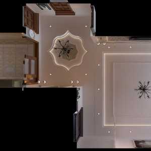 西式古典四居室客厅灯具装修效果图