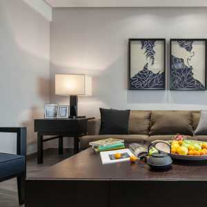 现代美式二居室客厅茶几装修效果图