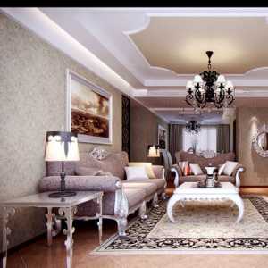 美式古典三居室卧室床装修效果图
