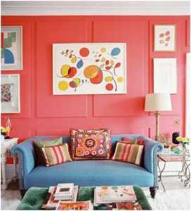 61-90平米简约三居室靓丽橙色客厅装修效果图