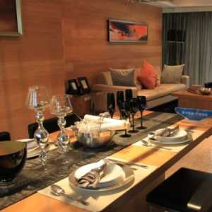 简约风格公寓原木色富裕型餐厅餐桌装修效果图