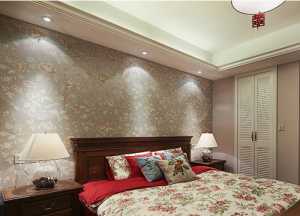 卧室背景墙新古典风格卧室复合皮大床效果图