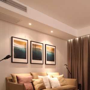 新中式五居室客厅影视墙装修效果图