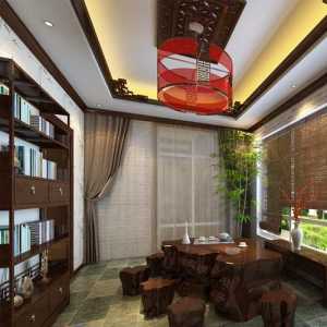中式古典五居室餐厅楼梯效果图