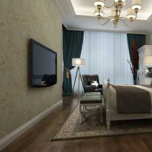 别墅美式风格客厅电视墙装修设计效果图