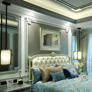 新古典风格公寓富裕型100平米卧室床效果图