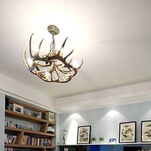 现代美式客厅吊灯装修效果图