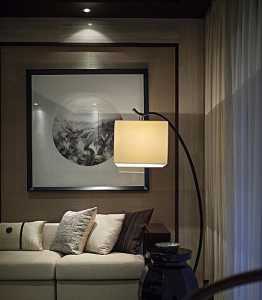 黑色91-120平米现代简约黑白二居室客厅效果图