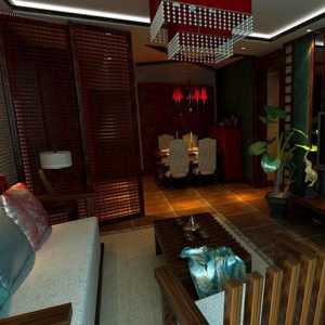 东南亚风格卧室红色窗帘效果图