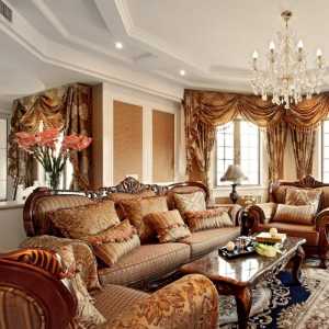 美式风格三居室绿色100平米客厅沙发装修效果图