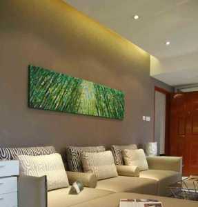 61-90平米二居室蓝色拼接美式客厅窗帘装修效果图