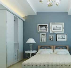 蓝色卧室背景墙2016现代风格儿童房装修效果图