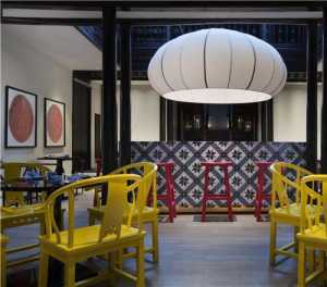 日式简装客厅餐厅连体吊顶效果图