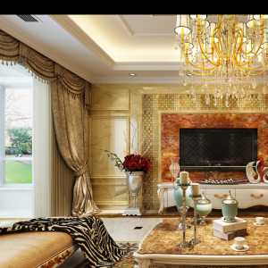 美式风格复式富裕型客厅茶几效果图