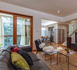 混搭风格二居室温馨原木色豪华型沙发效果图